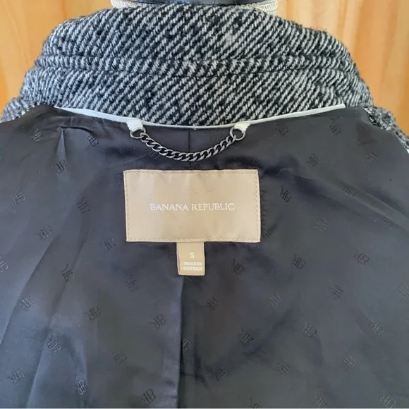 Banana Republic Herring Bone Trench Pea Coat - Picture 12 of 12
